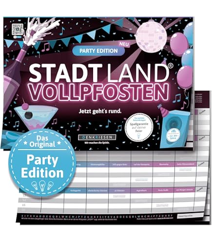 Kylskapspoesi AB Gioco Da Tavolo 'Stadt Land Klugscheisser' - Versione Divertente Di Città-Campagna-Fiume Per Feste E Serate In Famiglia - 4