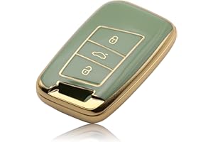 ‎FOAMO FOAMO Autoschlüssel Hülle Kompatibel mit VW Passat B8, SEAT, Skoda Keyless Autoschlüssel - TPU Schlüsselhülle - Schutz-Hülle für Autoschlüssel Grün