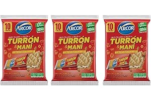 VOGLIARGENTINA Wafer dall'Argentina Ripieni di Torrone e Pasta di Arachidi, Confezione da 3 Pack contenenti ognuno 250 grammi e 10 unità - Oblea Rellena de Turron & Maní ARCOR.