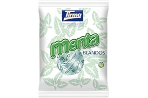 Tirma Caramelle Morbide alla Menta| Caramelle al Gusto Menta| Senza glutine | Vegane | Confezionate Singolarmente | Sacchetto da 125gr
