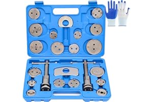 DASBSTE 23-TLG. Universal Bremskolbenrücksteller Werkzeug - Profi Bremskolben Rückstell Auto – KFZ Bremssattelrückstellwerkzeug mit Links- & Rechtsgewinde (Blau)