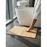 Bambu Banyo Matı, Kaymaz Ahşap Paspas, Suya Dayanıklı, 45x70 cm, Duş i&ccedil;in
