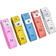 CrafTreat 5-Pack Tape Measure – Dual-Sided Standard & Metric Scales, Soft Flexible Ruler for Body Measurements & Tailoring, 60in/150cm