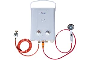 TTulpe Outdoor HD-6 P37 weiß, Tragbarer Propangas-Durchlauferhitzer für den Außenbereich, niedrige NOx