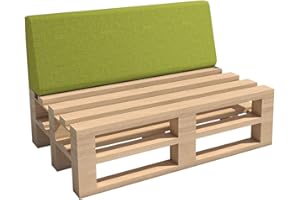 chilly pilley Coussin De Palette EU Coussin De Jardin Intérieur Extérieur Lavable Amovible Coussin De Siège Coussin De Dos (Coussin De Dos 120x40x10/20, Vert)