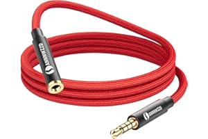 ANNNWZZD 3.5mm Headphone Extension Cable,Extension Aux Lead, 4 pole TRRS Extension Male to Female Cable for Tablet,MP3 Player, Speaker 1M