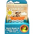 Touch and Trace Nursery Rhymes: Row, Row, Row Your Boat Bath Book & Baby Duck Gift Set