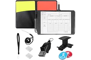 chenyu Sędziowie, zestaw kart sędziowskich, sędziów, 10 arkuszy, gwizdek sędziowski, w zestawie z taśmą do gwizdka, klips do fajki, nadaje się do sportów szkolnych, piłki nożnej i siatkówki