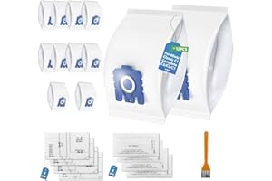 HOWEKUZE 12 Pack GN Vacuum Cleaner Bags with 8 Filters Compatible with Miele Hoover Bags Classic C1, Complete C3/C2/C1,S227,S270,S400i,S600,S800,S2000,S5000,S8000,S2,S5,S8,Compact C1/C2,Series Vacuum Cleaners