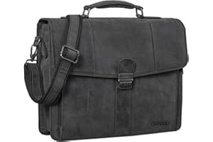 STILORD 'Havanna' Maletín Clásico de Cuero para Hombre y Mujer Bolsa Bandolera Grande A4 de Oficina Trabajo Llave y Cerradura Bolsa de Hombro