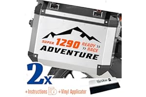 BLACK DOVES GRAPHICS 2pcs stickers compatible with KTM 1290 Super Adventure TOURATECH GIVI (black-orange)
