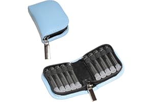 MV-VERSAND Globuli - Farmacia de emergencia, piel sintética (vegana) con 10 tubos de cristal transparente (azul claro)