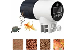 BlueFire Distributeur automatique de nourriture pour poissons avec minuteur et écran LCD pour aquarium ou aquarium Blanc