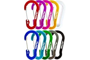 ‎FINN OUTDOORS FINN Outdoors® 10er-Pack Mini Karabiner Schlüsselanhänger – 5 cm Aluminium Karabinerhaken in 10 Farben – Ideal für Schlüssel, Camping, Wandern & Outdoor