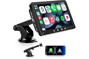 PASHLYSH Car Display compatible with CarPlay and Android Auto, 7 inch portable car tablet IPS HD touch screen, Wireless Car Stereo Voice Control, Car Playback Screen for sedans, vans, trucks