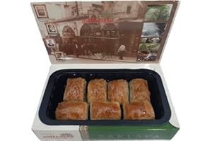 Gulluoglu Turkish Pistachio Baklava, 7 pieces (0.55lb - 250gr) (Pack of 1), daily fresh shipment from Istanbul/Turkey