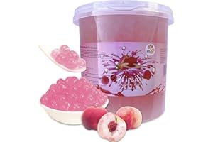 PANDA MEISTER 3KG Bubble Tea Perlen Pfirsich - Bubbletea Boba Perlen Set- Natur - Bubble Tea Perlen Bubbles - Super Ideen zum Selber Machen Bubble Tea und Fantastische Boba Partys
