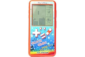 CZT Nuovo colore shell grande schermo retro mattone console di gioco corpo piccolo grande schermo 23 giochi integrati alimentati da 2 batterie AA (non incluse) viaggio all'aperto al coperto (Arancia)