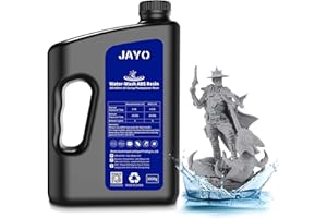 JAYO Resina Lavable en Agua ABS-Like 3KG, Resina para Impresora 3D 405nm UV Estándar Resina Fotopolímera Rápida para Impresora 3D LCD/DLP/SLA, Alta Precisión, No frágil, Bajo Olor, Gris 3000g