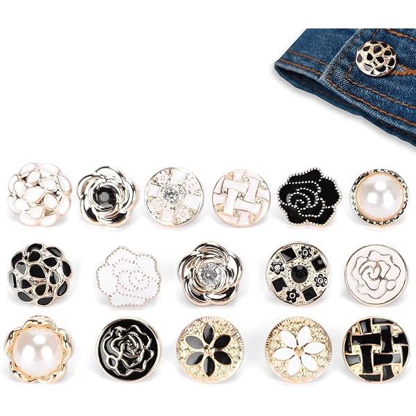 SHINEOFI Set 15 Bottoni Fiore Perle e Strass Argento, Accessori Per Gioielli Fai Da Te, Decorazioni Floreali Per Cucito, Abbellimenti Per Vestiti, Borse e Accessori Telefono