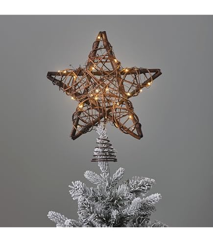 Décoration De Cime De Sapin En Bois étoile Dorée - 7-8 Cm - Fabriqué Main En UE - Cadeau Souvenir De Noël