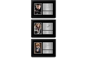 HWC Trading FR A4 All 3 x Harry Potter Collection Daniel Radcliffe Emma Watson Rupert Grint Cadeaux Imprimé Signé Autographe Photo pour les fans de cinéma - A4 Encadré
