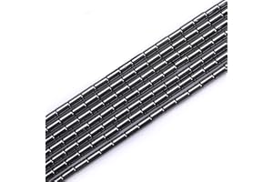HAAMIIQII 80pcs 3x5mm natürliche schwarze Hämatit Lose Edelstein Perlen Zylinder Abstandsstein Perlen für Schmuck Herstellung DIY Armband Halskette