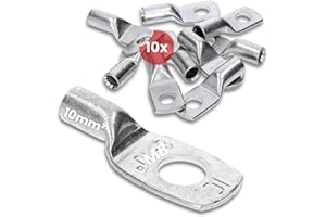 Kalitec HR10-8 - Terminales de cable tubular (10 unidades, 10 mm², M8, sin orificio de visión, fabricado en Alemania)