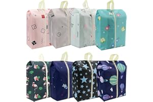 PIXHOTUL Travel Shoe Bags Waterproof Portable Shoe Storage Pouch with Handle for Men & Women (8 Pack Cute Pattern 2)