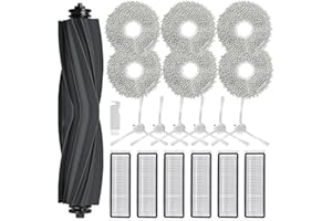 SpeHiate Kit d'accessoires pour Dreame L10s Ultra/ L10s Pro/ L10 Prime/ L10s Pro Gen 2, Pièces de Rechange pour Xiaomi X20+/ X10+, 1 Brosse Principale, 6 Serpillere, 6 Filtres, 6 Brosse Latérale