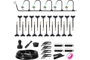 YONHESHI Bewässerungssystem- 360° Rundum-Bewässerung - Wassersparend,für Garten, Gewächshaus,balkon garten, Hochbeet & Blumenkübel (Schlauch 20M)