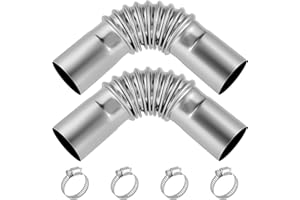 URAQT 2PCS Parking Heater Exhaust Pipe, Diesel Heater Exhaust Pipe, Stainless Steel Exhaust Pipe, Air Heater Exhaust Pipe,With 4 Stainless Steel Clips Car Air Exhaust Pipe Diesel Gas Vent Hose(13cm)