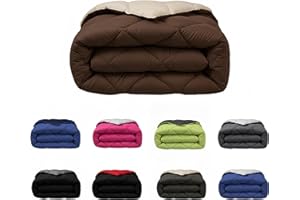 SABANALIA - Edredon Cama 135 y Edredon Cama 150 | 240x270 | Edredón nórdico de 400 g Reversible (Bicolor) | Relleno de Fibra Hueca Virgen Siliconada | Hipoalergénico | Color Arena y Chocolate