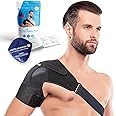 Sports Laboratory Shoulder Support for Women and Men, Shoulder Brace Includes Hot and Cold Gel Pack for Frozen Shoulder, Rotator Cuff Pain Relief, Adjustable Shoulder Strap for Extra Comfort (Large)