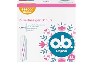 ‎O.B. o.b. Original Normal, Tampons für mittlere/stärkere Tage, StayDry Technologie und geschwungene Rillen, zuverlässiger Schutz und sauberes Gefühl 64 ST