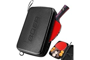 BEFEIXUE Tischtennis Schlägerhülle, Wasserdichte Tasche Für Tischtennisschläger, Tragbare Harte Tischtennistasche, Tischtennis Schlägerkoffer, Tischtennisschläger Hülle Für 2 Schläger Und Mehrere Bälle