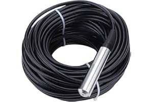 LIEBEWH Capteur de Niveau de Liquide Transmetteur de Niveau D'eau en Acier Inoxydable 4‑20ma avec Câble étanche de 33 M pour Réservoir D'usine D'eau