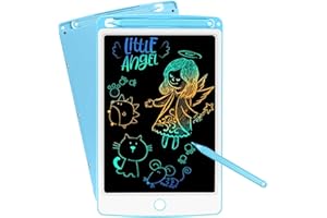 SCRIMEMO LCD Schreibtafel 10 Zoll Bunte hellere Schrift mit Anti-Clearance Funktion und Dicke Linien Stift papierlos für Schreiben Malen Notizen Super als Geschenke (Blau)