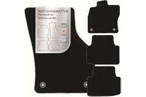 MAT10 – Auto-Fußmatten passend für VW Passat B8 (ab BJ 11/2014, Typ 3G) aus Velours | 4-teiliges Automatten Set | langlebige Erstausrüsterqualität, Made in Germany, Schwarz