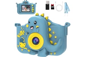 VARKDA Appareil photo pour enfant HD 1080P avec carte TF 32 Go, lecteur de carte USB et fonction selfie - Idéal pour les garçons et les filles de 3 à 12 ans, encouragement de la créativité