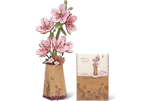 ‎ROWOOD rowood Sakura Künstliche Blume Holz 3D Puzzle Bastelset für Erwachsene Kinder Holzblume Modellbausätz für Dekoration Zuhause Kreative Geschenkidee zum Muttertag Valentinstag