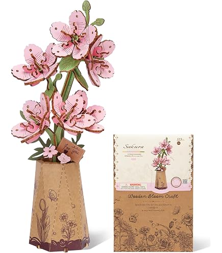 rowood Puzzle 3D Plastique Bouquet de Fleurs artificielles, Kits de Modèles de Fleurs pour Adultes et Enfants, Décoration d'intérieur, Cadeau