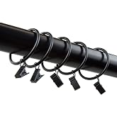 Rod Desyne 2" Perde Halkaları w/Klips, Siyah