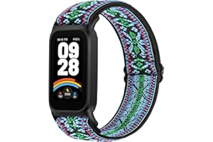 XANS Elastic Watch Straps Compatible with Xiaomi Smart Band 9 Active/Xiaomi Redmi Smart Band 3, Nylon Stretchy Replacement Bands for Xiaomi Mi Band 9 Active/Redmi Smart Band 3 Women and Men