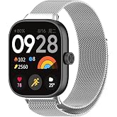Xiaomi Redmi Watch 4 Compatible Wire Mesh Metal Stainless Milan Cord Silver