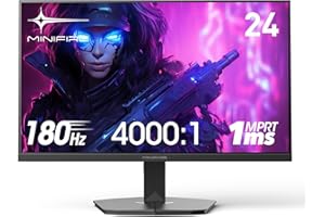 ‎MINIFIRE Minifire 24 Zoll 180Hz Gaming Monitor - 1ms (MPRT) mit FHD 1080p PC Monitor Gaming,Support AdaptiveSync, HDR 10, Low Blue Light, Fadenkreuz | 1 × HDMI 2.0 & DP 1.4 & 4000:1 Kontrast (MFG24F4)