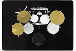 OUUTMEE Dywan bębnowy, 140 x 180 cm, mata perkusyjna, antypoślizgowa, dźwiękoszczelna mata, do użytku wewnątrz i na zewnątrz, elektroniczny dywan perkusyjny, akcesoria perkusyjne do elektronicznych zestawów