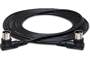 Hosa MID-310RR Câble MIDI avec connecteurs DIN coudés à 5 broches Noir 3 m