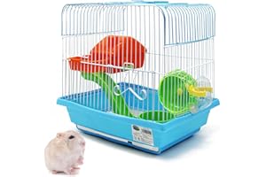 BPS BUENA PET SHOP BPS BPS-1340 Cage pour hamster avec maison, tunnel et escalier Couleur aléatoire 28 x 21 x 31 cm