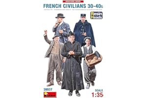 MiniArt 38037 1:35 Fig. Fran. Civili 30-40 Res.(5) -riproduzione fedele all'originale, modellismo, kit in plastica, artigianato, hobby, incollaggio, kit di modelli, assemblaggio